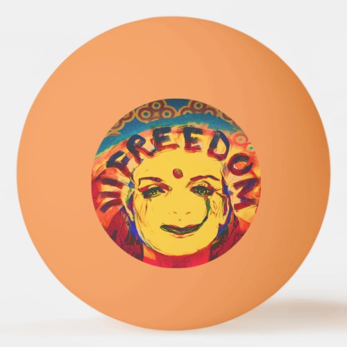 Freedom Yellow smiley face Ping Pong Ball