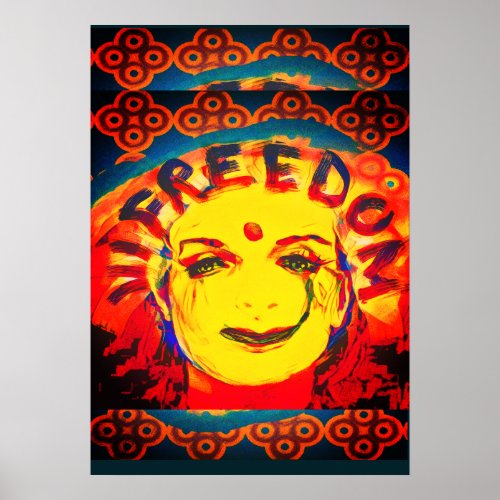 Freedom Yellow smiley face Poster