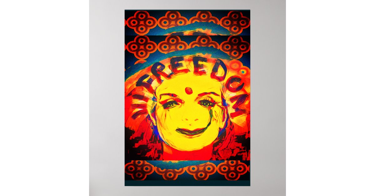 Freedom Yellow smiley face Poster | Zazzle