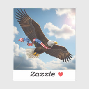 Freedom's Ascent – Patriotic Eagle 4th of July Sticker