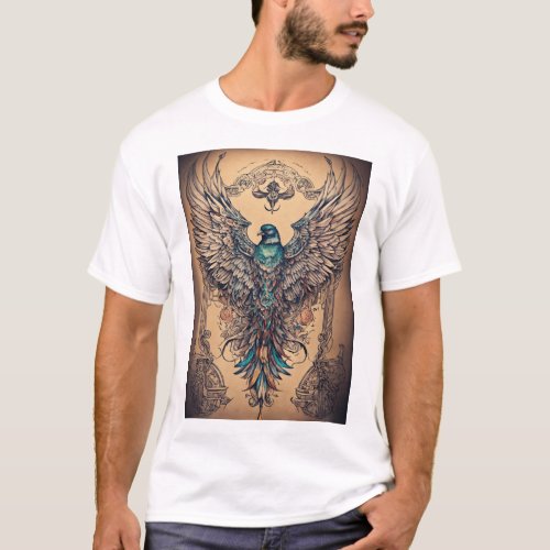 Freedoms Flight Dove Escaping Snakes Tattoo Tee