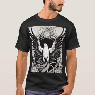 Freedom's Flight: Dove Escaping the Serpent's Embr T-Shirt