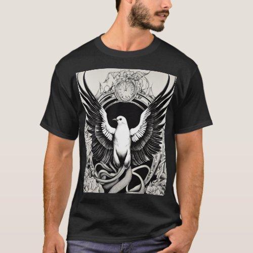 Freedoms Flight Dove Escaping the Serpents Embr T_Shirt