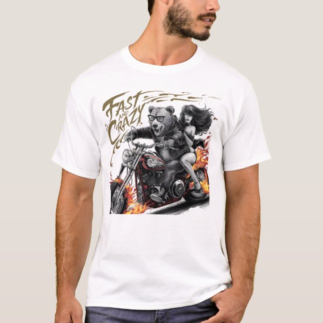 Freedoms Ride: Woman on Motorcycle T-Shirt (Front)