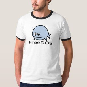 FreeDos Fish - Blue with Name T-Shirt