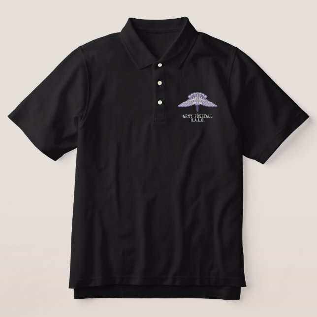 Freefall (HALO) Embroidered Polo Shirt (Design Front)
