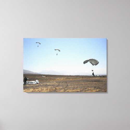 Freefall parachute jumpers canvas print