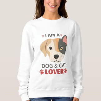 Freefit I AM A Dog & Cat Lover Women’s Basic Crewn Sweatshirt
