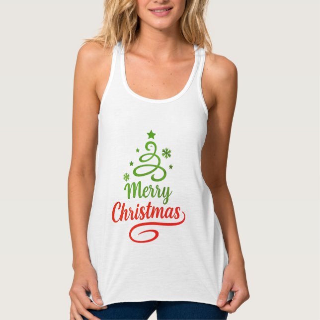 Freefit Merry Christmas Tank | Women's Bella+Canva Top (Front)