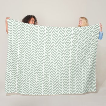 Freeform Chevron  Sage Green On White Fleece Blanket by PicturesByDesign at Zazzle
