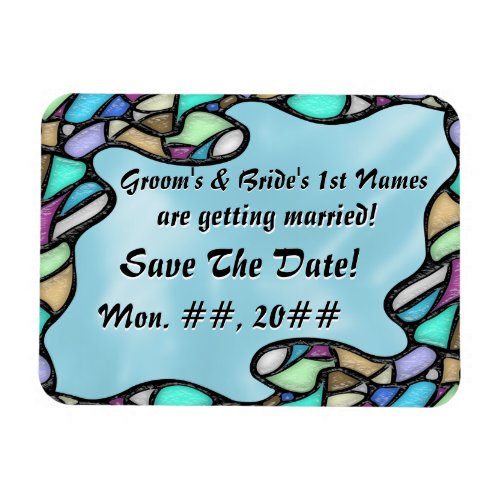 Freeform Leaded Glass Save The Date Magnet Magnet