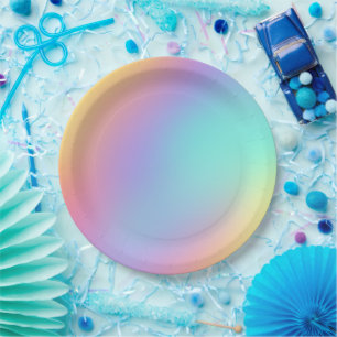 Freeform Pastel Gradient Paper Plates