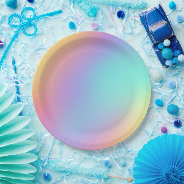 Freeform Pastel Gradient Paper Plates (Party)