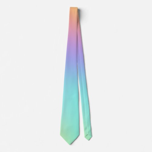 Freeform Pastel Rainbow Gradient  Neck Tie