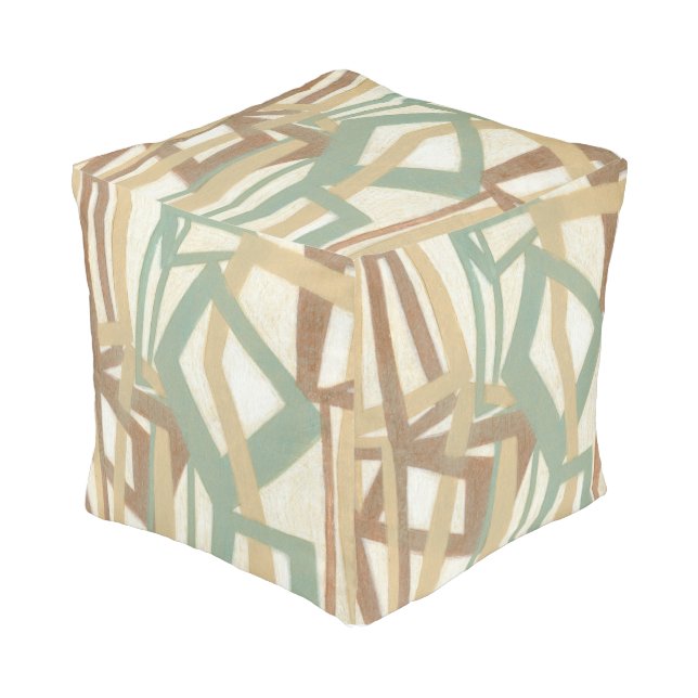 Freehand Painting by Norman Wyatt Pouf (Angled Front)