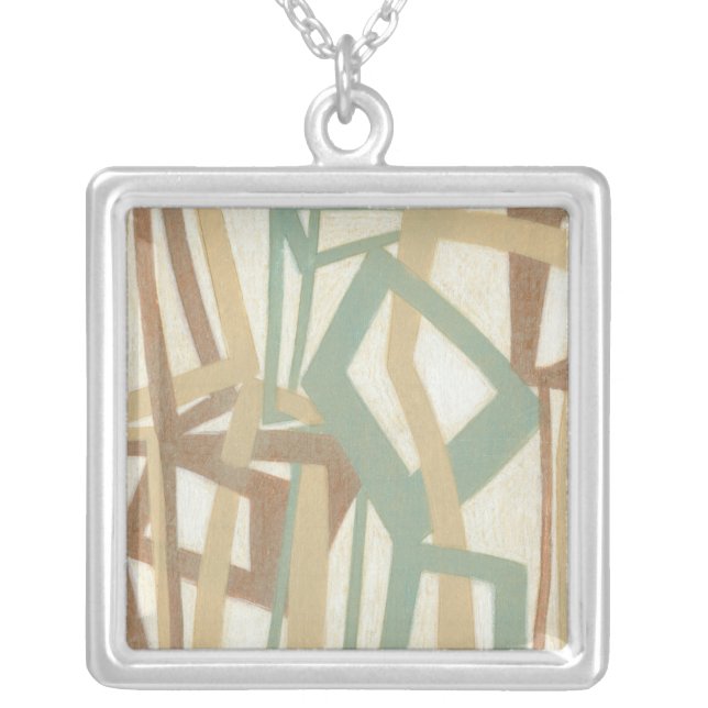 Freehand Painting by Norman Wyatt Silver Plated Necklace (Front)