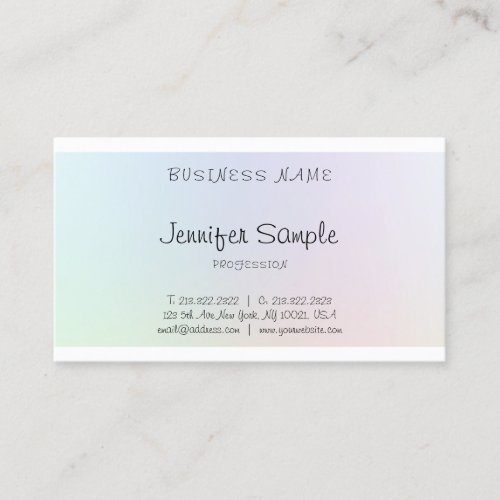 Freehand Script Elegant Professional Modern Plain Business Card