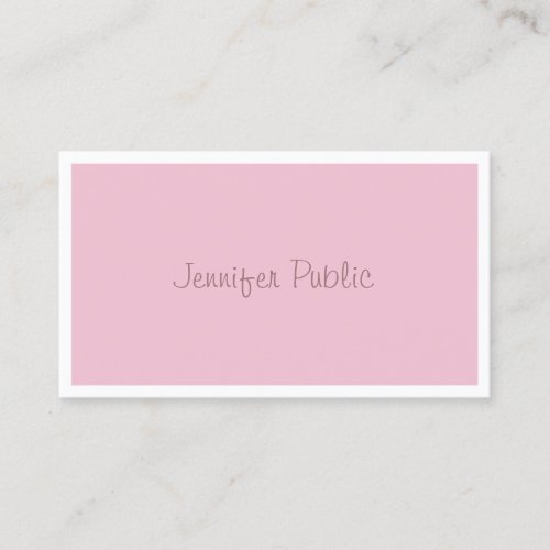 Freehand Script Elegant Rose Color Modern Template Business Card