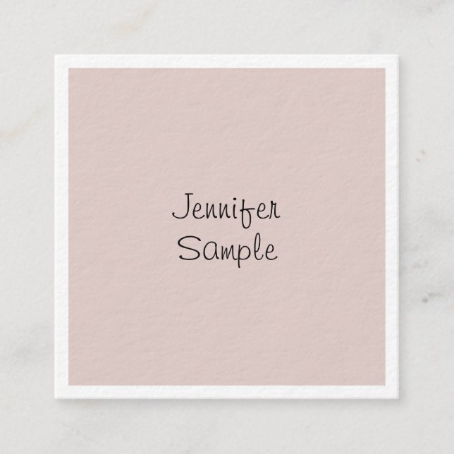 Freehand Script Graceful Design Luxury Unique Square Business Card (Front)