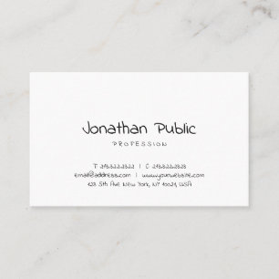 Freehand Script Minimalist Modern Simple Plain Top Business Card