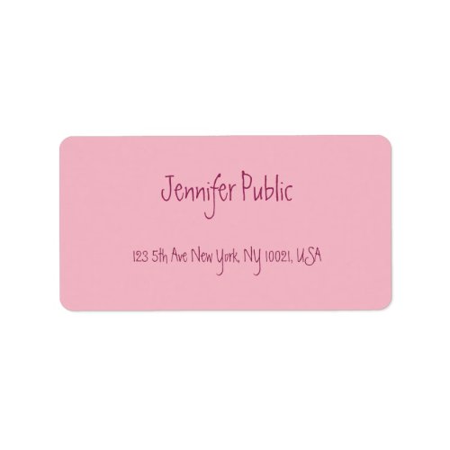 Freehand Script Text Elegant Pink Modern Template Label