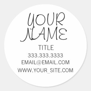 Freehand Simple Plain Classic Round Sticker