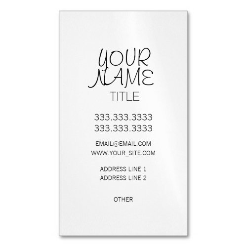 Freehand Simple Plain Magnetic Business Card