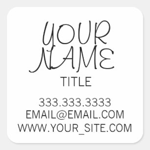 Freehand Simple Plain Square Sticker