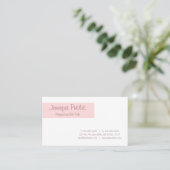 Freehand Stylish Clean Design Blush Pink Plain Business Card (Standing Front)