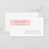 Freehand Stylish Clean Design Blush Pink Plain Business Card (Front/Back)