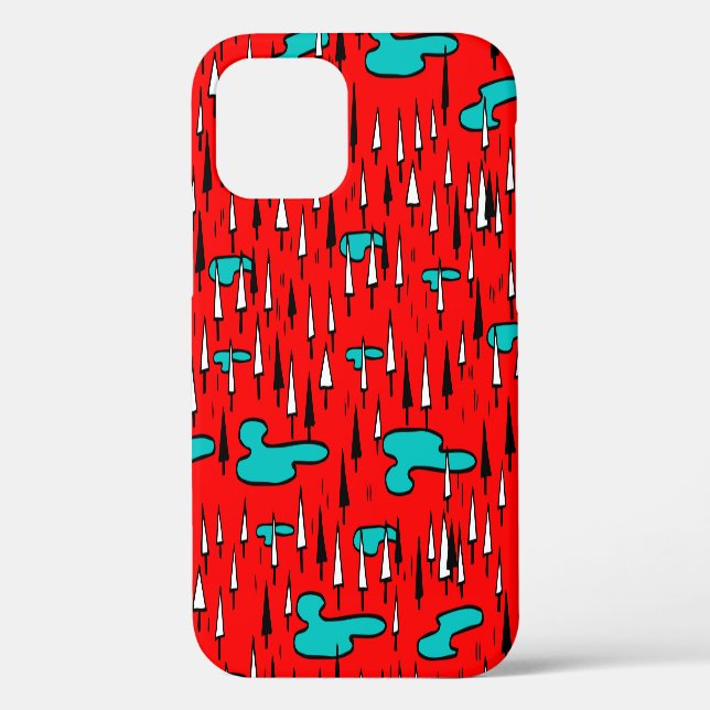 Freehand trees: Scandinavian Christmas pattern. Case-Mate iPhone Case (Back)