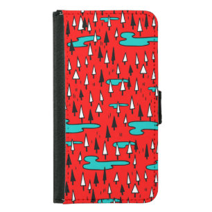 Freehand trees: Scandinavian Christmas pattern. Samsung Galaxy S5 Wallet Case