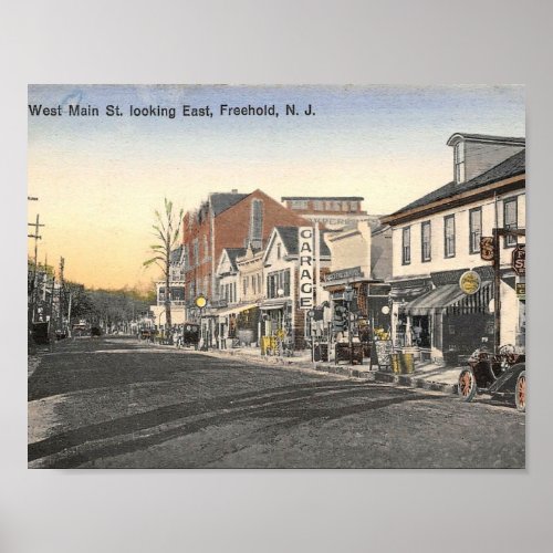 Freehold NJ West Main St Vintage Poster