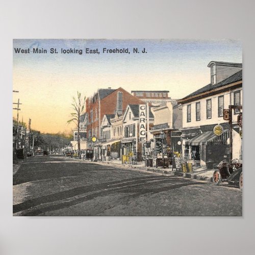 Freehold NJ West Main St Vintage Poster