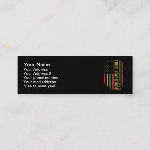 Freeish since 1865 american flag african colors mini business card