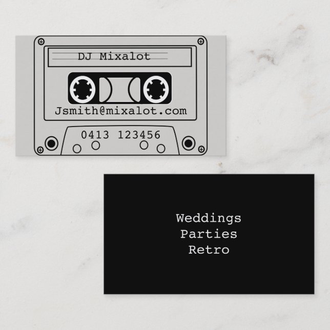 Freelance DJ Disc Jockey party retro music Business Card (Front/Back)