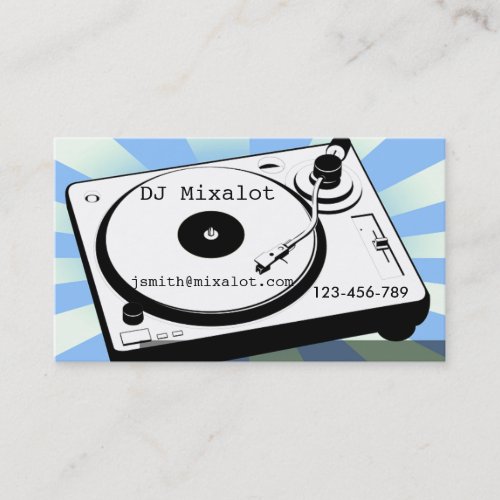 Freelance DJ Disc Jockey vinyl retro music Business Card