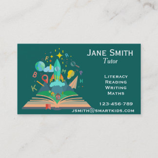 Freelance literacy tutor or teacher for kids business card