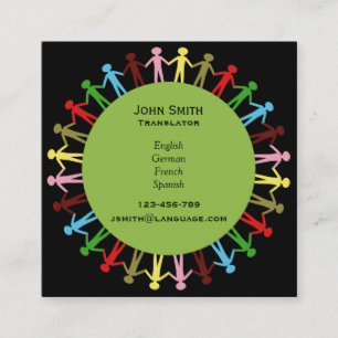 Freelance modern Translator language interpreter Square Business Card
