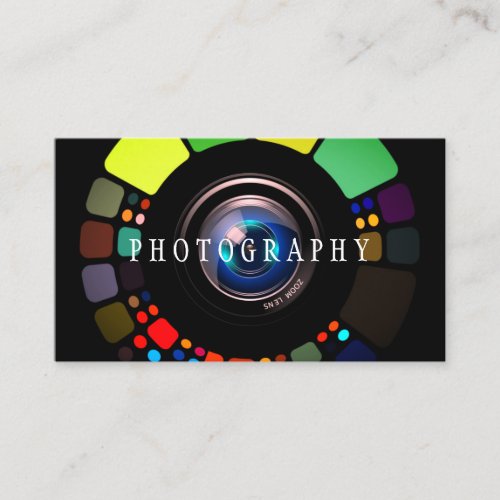 Freelance Photographer Camera Photography Black Business Card
