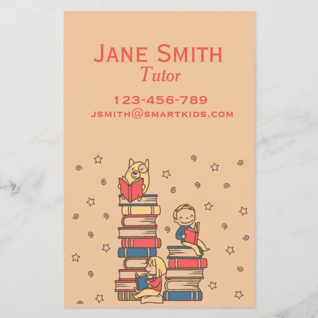 Freelance reading tutor or teacher for kids flyer (Front)