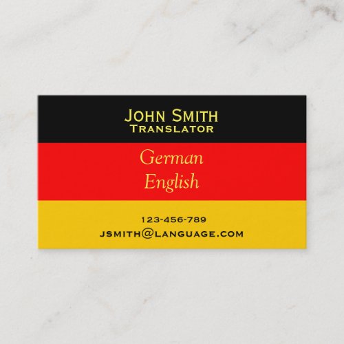 Freelance Translator German language interpreter Business Card