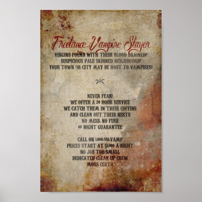 Freelance Vampire Slayer Poster (Front)