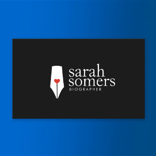 Freelance Writer and Novelist Calligraphy Pen Logo Business Card