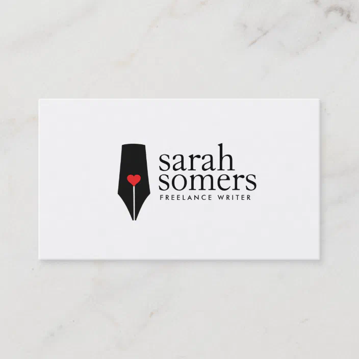 Freelance Writer And Novelist Calligraphy Pen Logo Business Card Zazzle Com