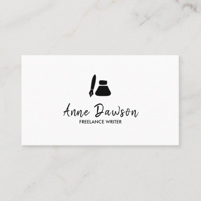 Freelance Writer, Author, Modern Professional Business Card (Front)