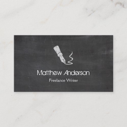 Freelance Writer - Blackboard Chalkboard Look Business Card