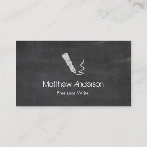 Customizable Freelance Writer - Blackboard Chalkboard Look Business Card