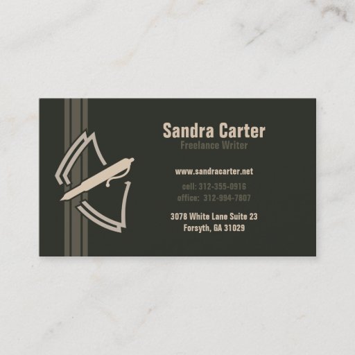 Customizable Freelance Writer Business Card