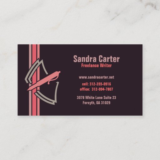 Customizable Freelance Writer Business Card